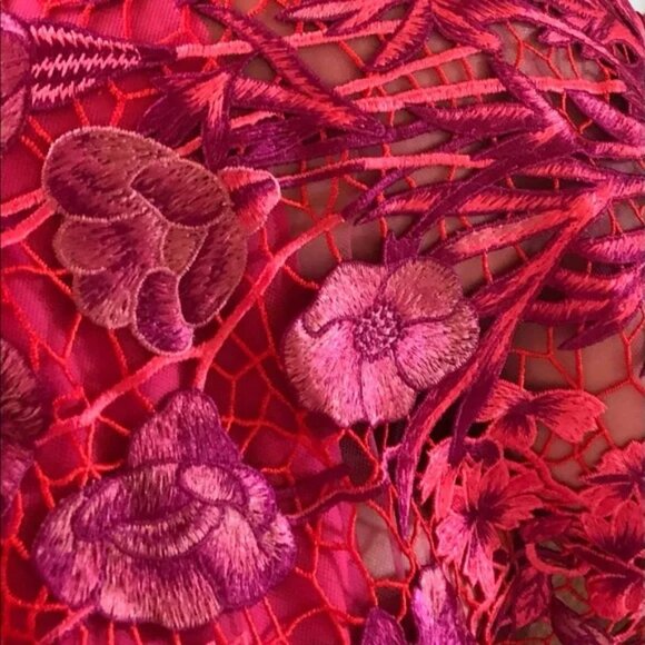 Rare - NWT Marchesa Notte off the Shoulder Lace Midi Length Dress - Size 6 - Picture 5 of 5